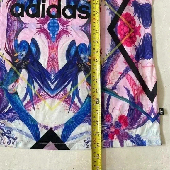 RARE Adidas Originals Florera Abstract Floral Trefoil Logo Tank Top Size M - Picture 7 of 10